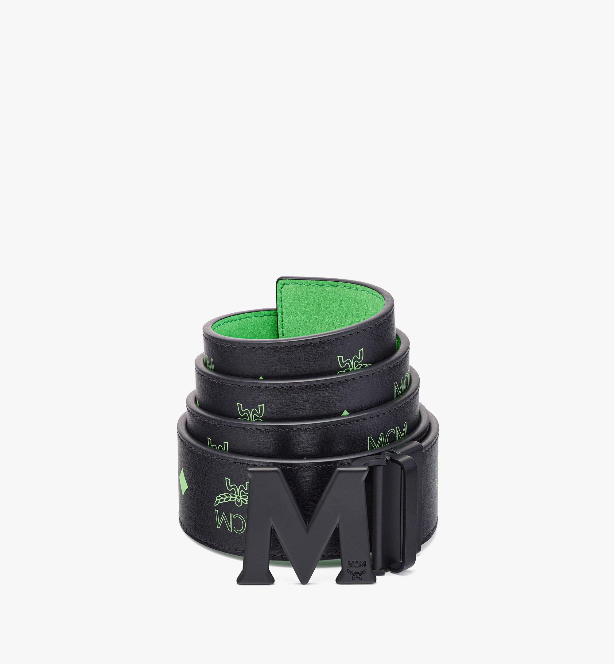 Claus 霧面 M 字 1.75 吋壓紋皮革雙面腰帶 1